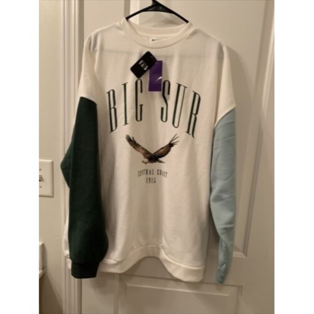 Big Sur Issac Morris LTD Women's Sweatshirt Size XXL Off-White Colorblock